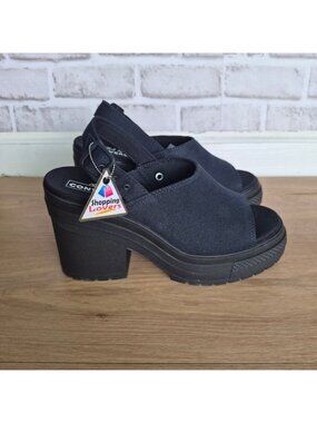 ⭐Converse Chuck 70 De Luxe Heel Platform Sz 9 Men's shoes Sandal Black A12567F